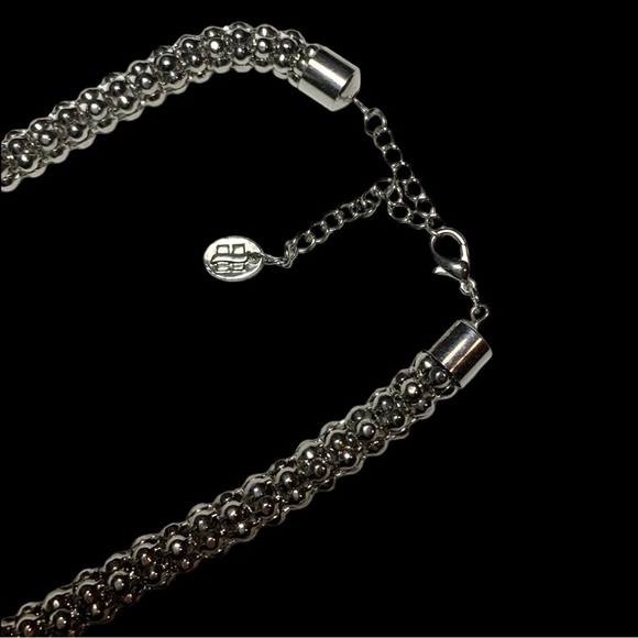 Artist Rainbow Mixed Media Abalone Mosaic Trapezoid Silver Necklace - Picture 8 of 10